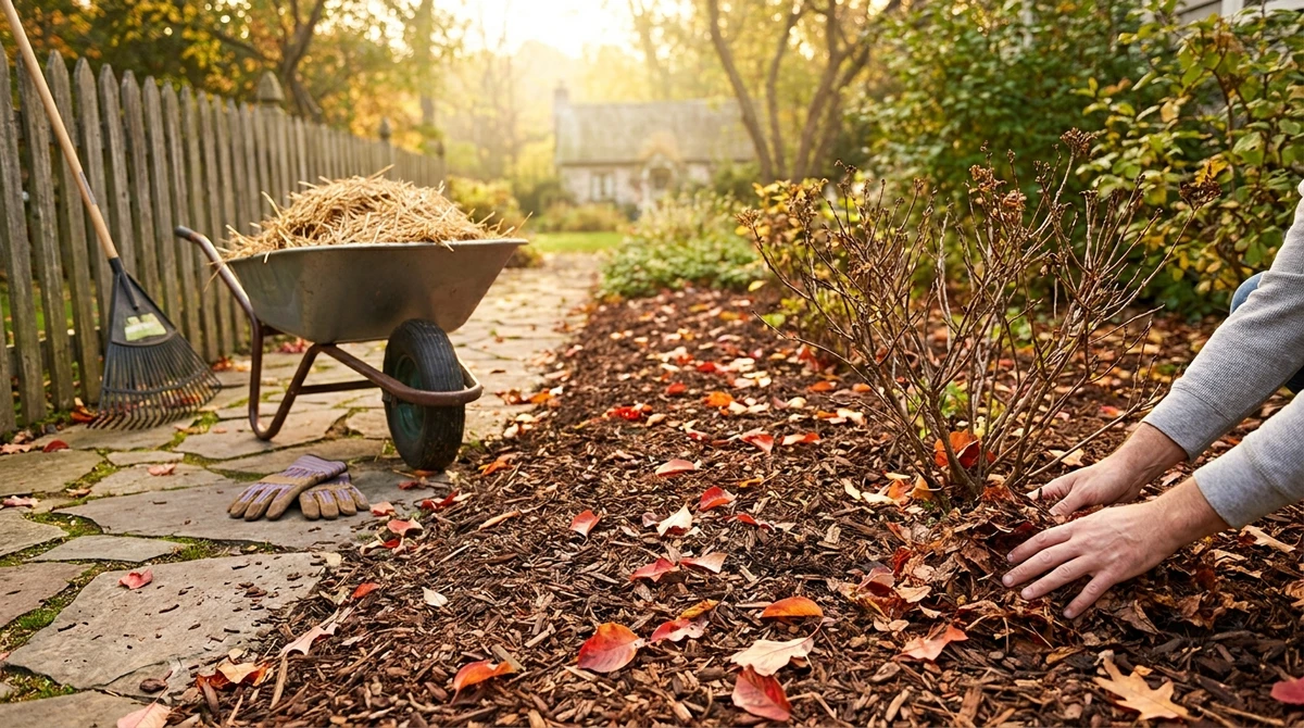 mulching garden beds in autumn: how much and which mulch