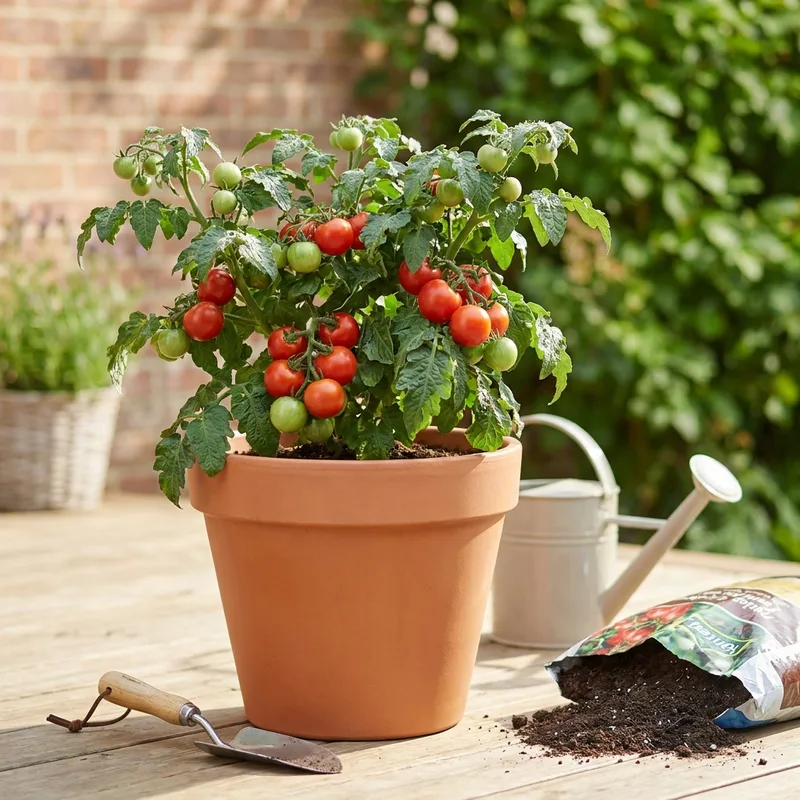 The Joy of Growing Tomatoes in Containers — growing tomatoes in containers on a sunny patio